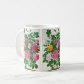 Oude bloeiende bloemen, lentetuinrozen koffiemok (Voorkant links)
