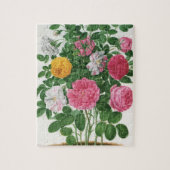 Oude bloeiende bloemen, lentetuinrozen legpuzzel (Verticaal)