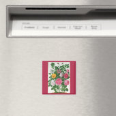 Oude bloeiende bloemen, lentetuinrozen magneet (Insitu (Vaatwasser))