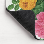 Oude bloeiende bloemen, lentetuinrozen muismat (Hoek)