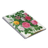 Oude bloeiende bloemen, lentetuinrozen notitieboek (Rechterzijde)