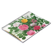 Oude bloeiende bloemen, lentetuinrozen notitieboek (Linkerzijde)