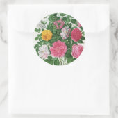 Oude bloeiende bloemen, lentetuinrozen ronde sticker (Tas)