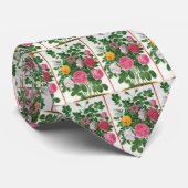 Oude bloeiende bloemen, lentetuinrozen stropdas (Opgerold)