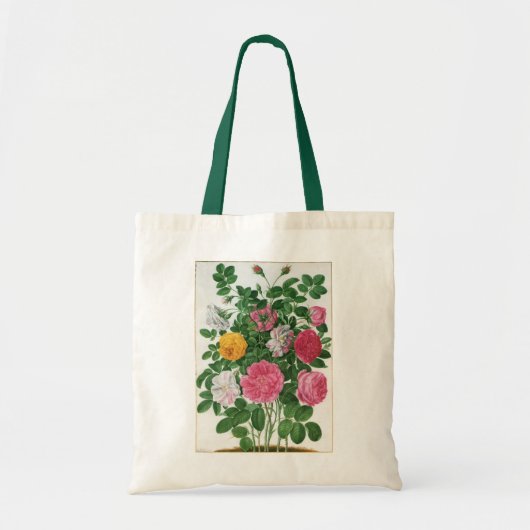 Oude bloeiende bloemen, lentetuinrozen tote bag (Voorkant)