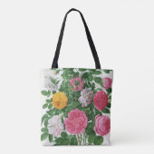 Oude bloeiende bloemen, lentetuinrozen tote bag (Achterkant)