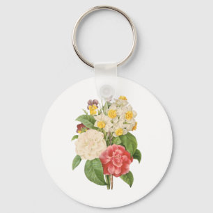 Oude Bloem Camelia Narcissen Bloemen door Redoute Sleutelhanger