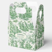 Oude bloem groene toile jouy Bruidsdouche, Bedankdoosjes (Geopend)