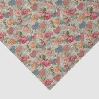 Oude Bloem Roos en Hart Tissue Papier