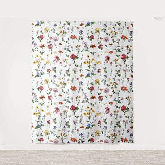 Oude Bloem Tapijt - Bloem Achtergrond Wandkleed (Voorkant)
