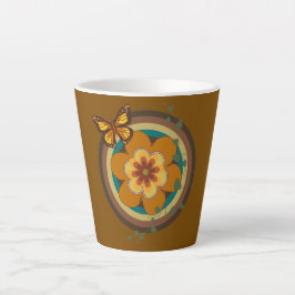 Oude Bloem, Vintage Stijl, Bloem en Rond Latte Mok