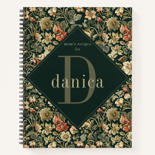 Oude Bloem William Morris Familie Recept Notitieboek (Voorkant)