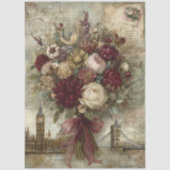 Oude bloemboeket en Londen decoupage  Tissuepapier (Voorkant)