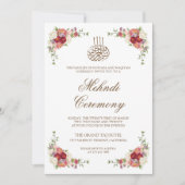 Oude bloemboeketrand Islamitische Mehndi Kaart (Voorkant)