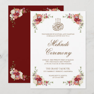 Oude bloemboeketrand Islamitische Mehndi Kaart