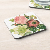 Oude bloemen, Anemone Roses Clematis door Redoute Onderzetter (Linkerzijde)