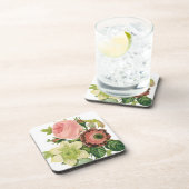 Oude bloemen, Anemone Roses Clematis door Redoute Onderzetter (Rechterzijde)