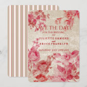 Oude Bloemen - Bewaar de Datumkaart Save The Date (Voorkant / Achterkant)