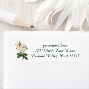 Oude Bloemen Bloemige Blush Noisette Roos Redoute Etiket