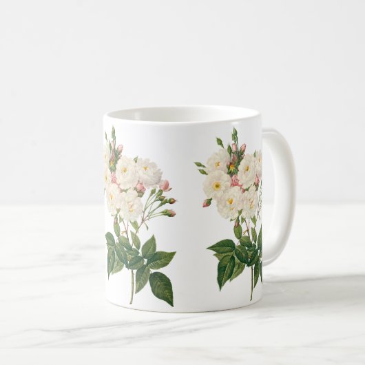 Oude Bloemen Bloemige Blush Noisette Roos Redoute Koffiemok (Voorkant rechts)