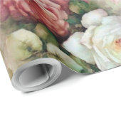 Oude Bloemen Cadeaupapier (Rol Hoek)