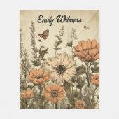 Oude bloemen dekbed, Dekbed met eigen naam Fleece Deken (Voorkant)