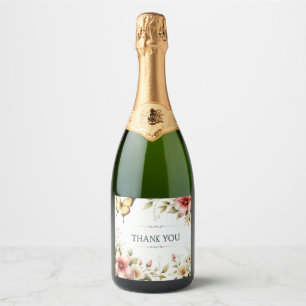 Oude Bloemen en Vlinder  Sparkling Wijnetiket