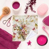 Oude bloemen en vlinders bad handdoek