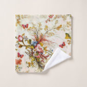 Oude bloemen en vlinders bad handdoek (Wasdoekje)