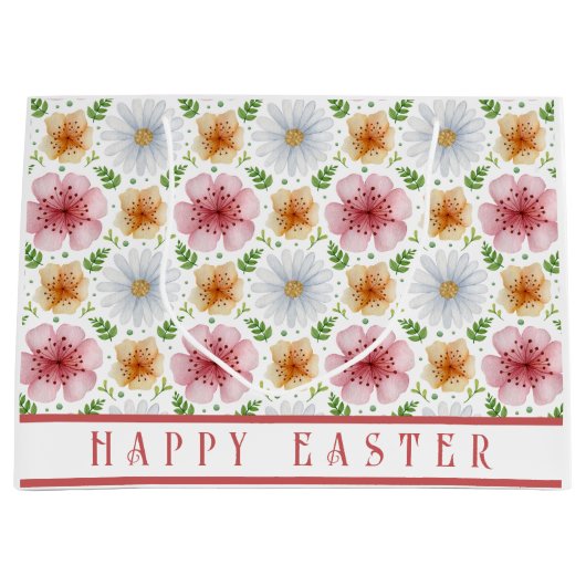 Oude Bloemen Gelukkig Pasen Groot Cadeauzakje (Voorkant)