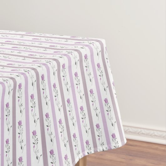 Oude bloemen gestreepte patroon wit beige roze tafelkleed (Voorbeeld)