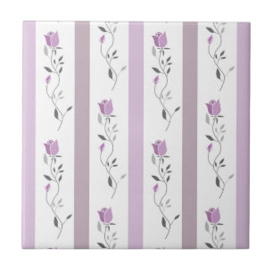 Oude bloemen gestreepte patroon wit beige roze tegeltje