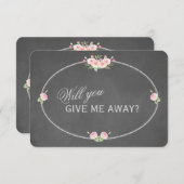 Oude Bloemen Krijt Wil Je Me Weggeven Kaart (Voorkant / Achterkant)