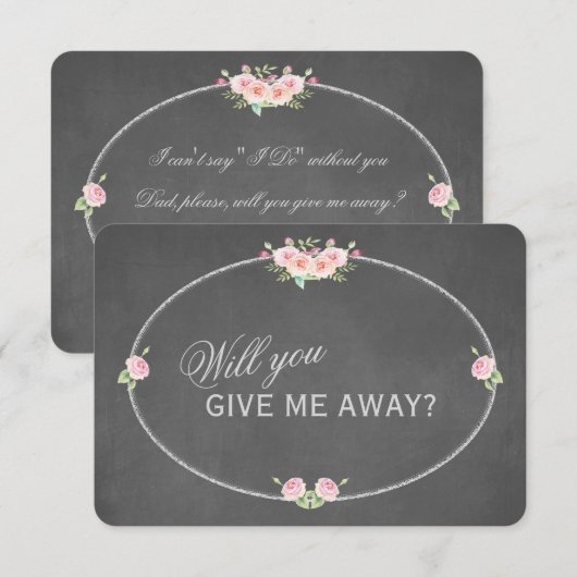 Oude Bloemen Krijt Wil Je Me Weggeven Kaart (Voorkant / Achterkant)