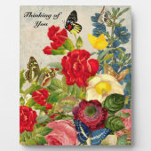 Oude bloemen met vlinders Denk aan jou Fotoplaat (Voorkant)