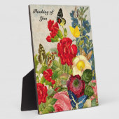 Oude bloemen met vlinders Denk aan jou Fotoplaat (Zijkant)