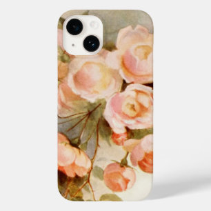 Oude bloemen, romantische antieke roze rozenbloeme Case-Mate iPhone case
