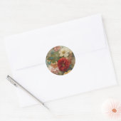 Oude Bloemen Ronde Sticker (Envelop)