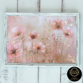 Oude Bloemen Roze en Goud Decoupage Tissuepapier