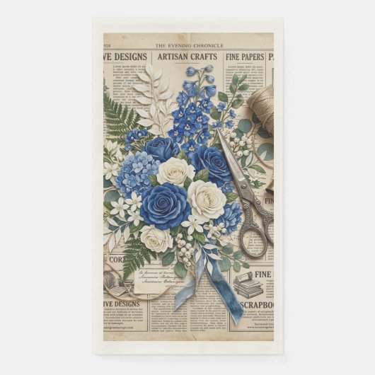 Oude Bloemen & Scharen Collage Servet (Voorkant)