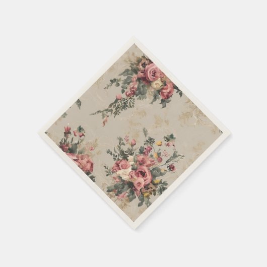 Oude bloemen servet (Hoek)