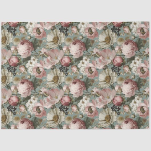 Oude Bloemen Tissuepapier (Voorkant)