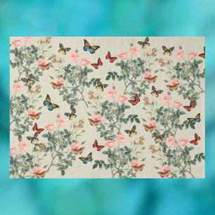 Oude Bloemen & Vlinders Decoupage Tin Vs2 Tissuepapier
