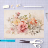 Oude Bloemenboeket met Rozen Tissuepapier (Craft)