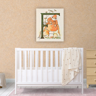 Oude bloemenfee-alfabetposter poster
