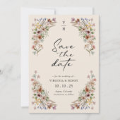 Oude bloemenfoto save the date (Voorkant)
