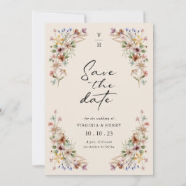 Oude bloemenfoto save the date