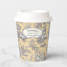 Oude bloemengele grijze toile de jouy