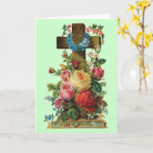 Oude bloemenkruis kaart (Gele Bloem)