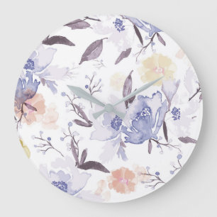 Oude bloemenprint 1 grote klok